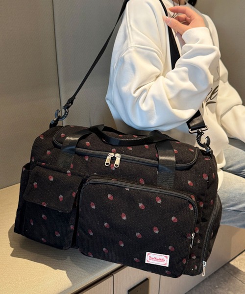 セール】【大容量・シューズBOX付】プチイチゴコーデュロイボストン