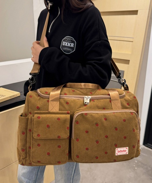 セール】【大容量・シューズBOX付】プチイチゴコーデュロイボストン