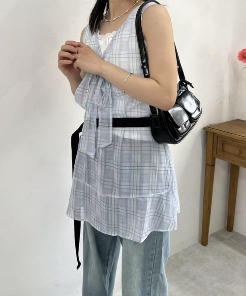 mebole(メボレ)の「シアーレイヤードワンピース(ワンピース・レディース・グレー/ホワイト・FREE)」の20枚目の写真