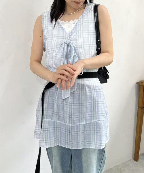 mebole(メボレ)の「シアーレイヤードワンピース(ワンピース・レディース・グレー/ホワイト・FREE)」の19枚目の写真