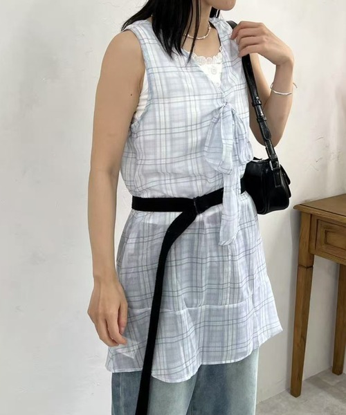 mebole(メボレ)の「シアーレイヤードワンピース(ワンピース・レディース・グレー/ホワイト・FREE)」の18枚目の写真