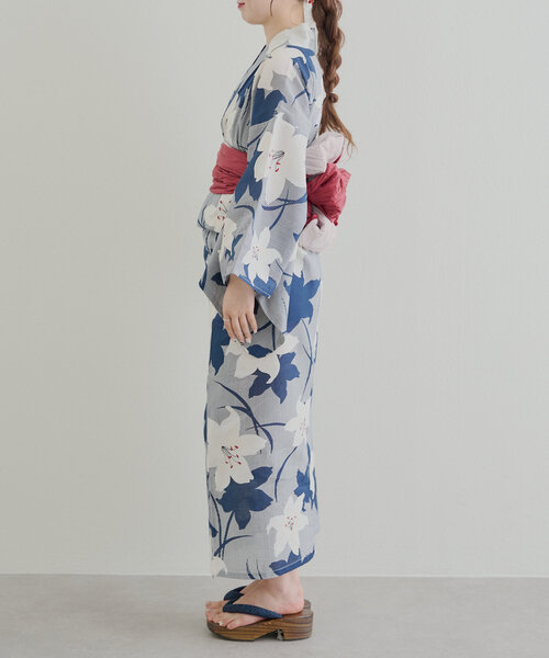 ⭐Lily⭐ すのチル 服 着物 和服 ililil【イルイルイル】花柄ジャガード浴衣四点セット(浴衣・帯