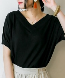 RCD（アールシーディー）の「Vネックドルマン半袖綿ニット（ニット/セーター）」