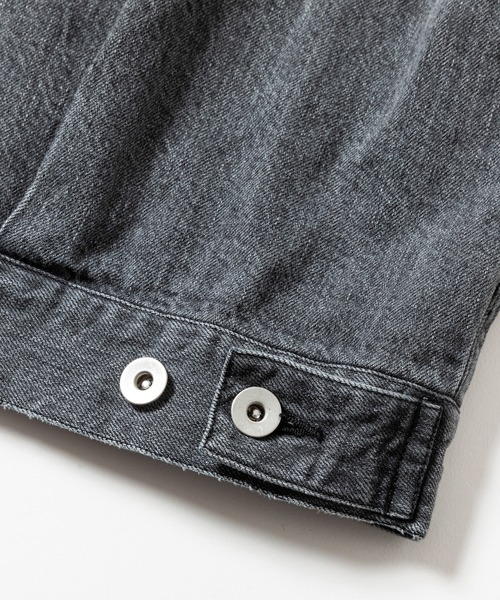 meanswhile(ミーンズワイル)の「Fade Denim Pleated Sleeve Blouse(デニムジャケット・メンズ・ブラック/インディゴブルー・4(XL)/2(M)/3(L)/1(S))」の7枚目の写真