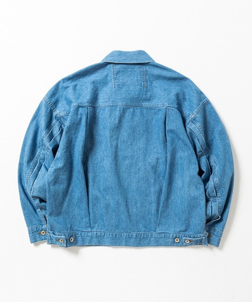 meanswhile(ミーンズワイル)の「Fade Denim Pleated Sleeve Blouse(デニムジャケット・メンズ・ブラック/インディゴブルー・4(XL)/2(M)/3(L)/1(S))」の10枚目の写真