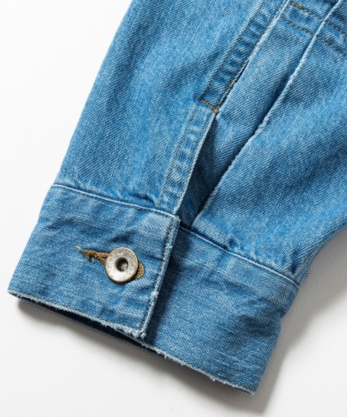 meanswhile(ミーンズワイル)の「Fade Denim Pleated Sleeve Blouse(デニムジャケット・メンズ・ブラック/インディゴブルー・4(XL)/2(M)/3(L)/1(S))」の15枚目の写真