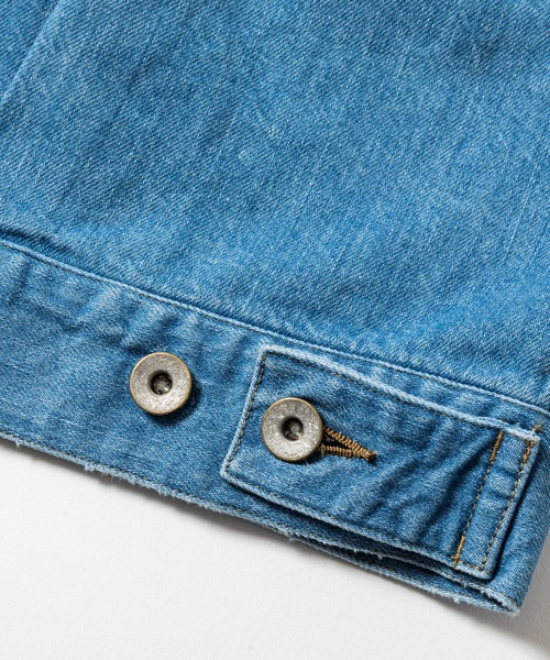meanswhile(ミーンズワイル)の「Fade Denim Pleated Sleeve Blouse(デニムジャケット・メンズ・ブラック/インディゴブルー・4(XL)/2(M)/3(L)/1(S))」の16枚目の写真