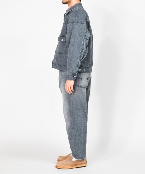 meanswhile(ミーンズワイル)の「Fade Denim Pleated Sleeve Blouse(デニムジャケット・メンズ・ブラック/インディゴブルー・4(XL)/2(M)/3(L)/1(S))」の18枚目の写真