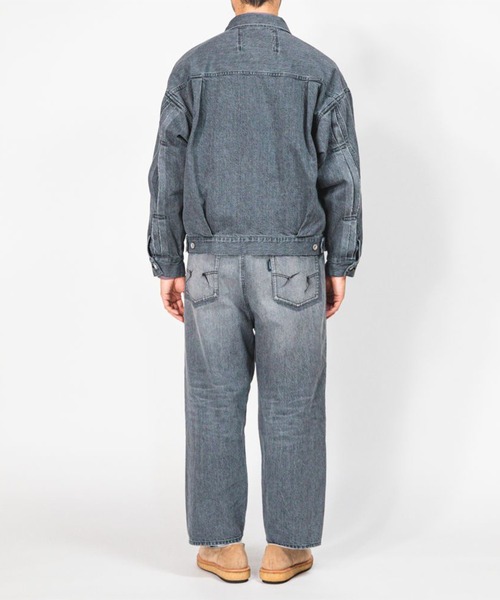 meanswhile(ミーンズワイル)の「Fade Denim Pleated Sleeve Blouse(デニムジャケット・メンズ・ブラック/インディゴブルー・4(XL)/2(M)/3(L)/1(S))」の19枚目の写真
