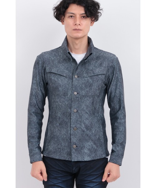 TORNADO MART（トルネードマート）の「ﾊｲﾃﾝｼｮﾝﾑﾗﾂｲﾙﾌﾟﾘﾝﾄｼｬﾂﾌﾞﾙｿﾞﾝ（ブルゾン・メンズ・グレー系その他/ネイビー・XXL/LL/L/M）」の6枚目の写真