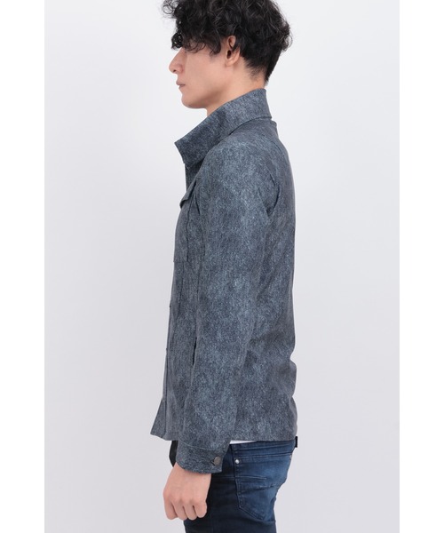 TORNADO MART（トルネードマート）の「ﾊｲﾃﾝｼｮﾝﾑﾗﾂｲﾙﾌﾟﾘﾝﾄｼｬﾂﾌﾞﾙｿﾞﾝ（ブルゾン・メンズ・グレー系その他/ネイビー・XXL/LL/L/M）」の7枚目の写真