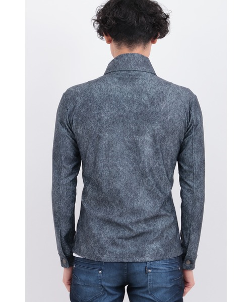 TORNADO MART（トルネードマート）の「ﾊｲﾃﾝｼｮﾝﾑﾗﾂｲﾙﾌﾟﾘﾝﾄｼｬﾂﾌﾞﾙｿﾞﾝ（ブルゾン・メンズ・グレー系その他/ネイビー・XXL/LL/L/M）」の8枚目の写真