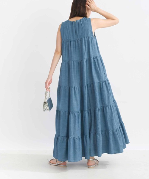 PICCIN(ピッチン)の「デニムティアードボリュームワンピース(ワンピース・レディース・ブルー/ライトブルー・M)」の18枚目の写真