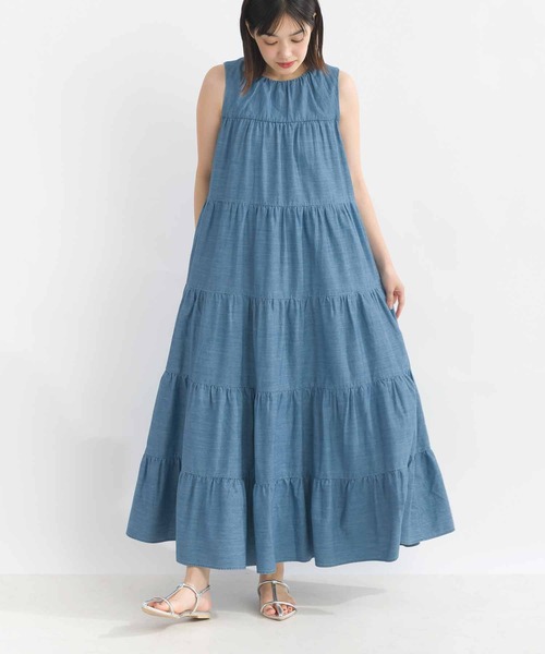 PICCIN(ピッチン)の「デニムティアードボリュームワンピース(ワンピース・レディース・ブルー/ライトブルー・M)」の19枚目の写真
