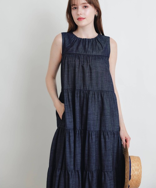 PICCIN(ピッチン)の「デニムティアードボリュームワンピース(ワンピース・レディース・ブルー/ライトブルー・M)」の12枚目の写真