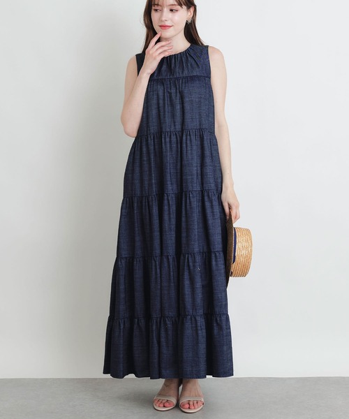 PICCIN(ピッチン)の「デニムティアードボリュームワンピース(ワンピース・レディース・ブルー/ライトブルー・M)」の15枚目の写真