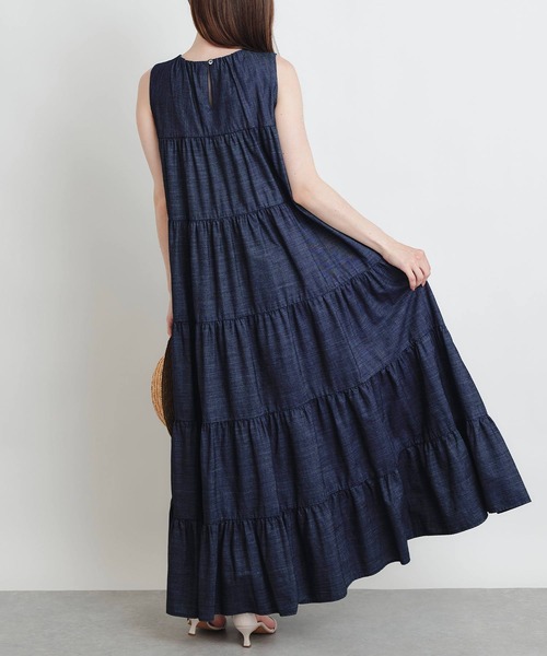 PICCIN(ピッチン)の「デニムティアードボリュームワンピース(ワンピース・レディース・ブルー/ライトブルー・M)」の14枚目の写真