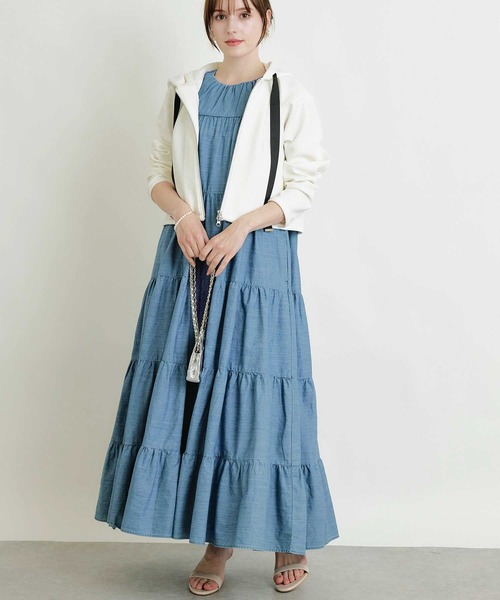 PICCIN(ピッチン)の「デニムティアードボリュームワンピース(ワンピース・レディース・ブルー/ライトブルー・M)」の10枚目の写真