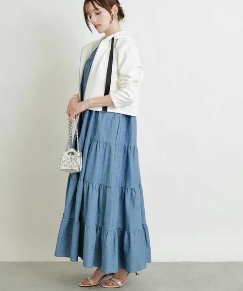PICCIN(ピッチン)の「デニムティアードボリュームワンピース(ワンピース・レディース・ブルー/ライトブルー・M)」の11枚目の写真