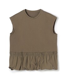 MACPHEE | コットンバックサテンコンビ バルーンTシャツ(Tシャツ/カットソー)