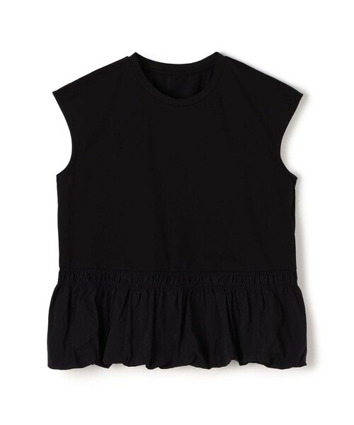 MACPHEE(マカフィー)の「コットンバックサテンコンビ バルーンTシャツ(Tシャツ/カットソー・レディース・カーキ/ブラック/ホワイト・S)」の3枚目の写真