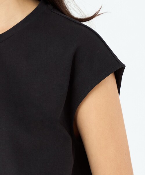 MACPHEE(マカフィー)の「コットンバックサテンコンビ バルーンTシャツ(Tシャツ/カットソー・レディース・カーキ/ブラック/ホワイト・S)」の9枚目の写真