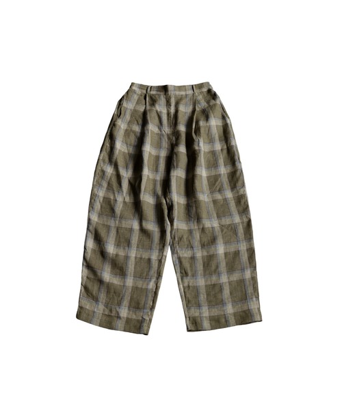 antiqua(アンティカ)の「リネンチェックパンツ(その他パンツ・レディース・カーキ/ブルー・ONESIZE)」の12枚目の写真