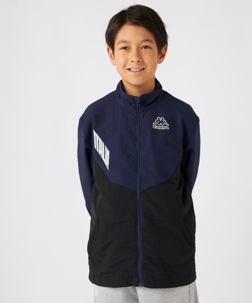 Kappa（カッパ）の「ウィンドジャケット（ナイロンジャケット・キッズ・グレー/ブラック/ネイビー・160/150/140/130）」の4枚目の写真