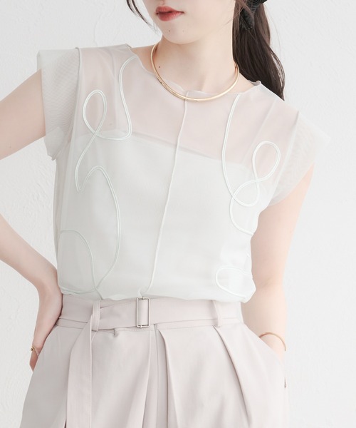 raffime（ラフィミー）の「アソートシアーノースリーブトップス（シャツ/ブラウス・レディース・ホワイト系その他/モカ/ミント/グリーン系その他/アイボリー/ブラウン系その他/ブラック・フリー）」の7枚目の写真