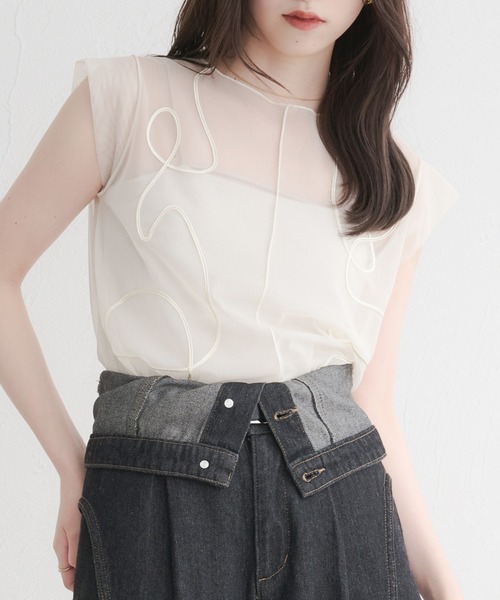 raffime（ラフィミー）の「アソートシアーノースリーブトップス（シャツ/ブラウス・レディース・ホワイト系その他/モカ/ミント/グリーン系その他/アイボリー/ブラウン系その他/ブラック・フリー）」の13枚目の写真