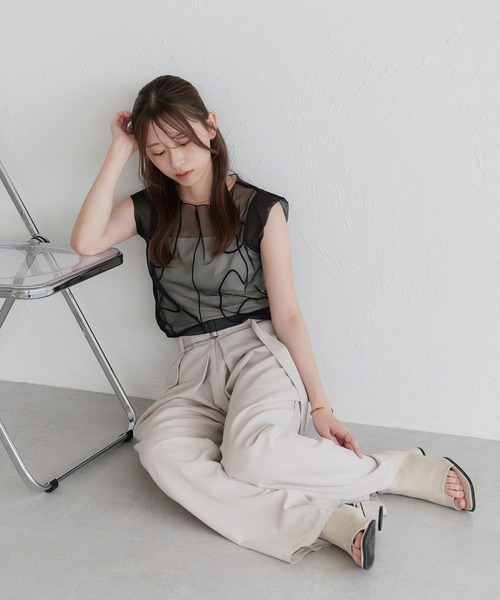 raffime（ラフィミー）の「アソートシアーノースリーブトップス（シャツ/ブラウス・レディース・ホワイト系その他/モカ/ミント/グリーン系その他/アイボリー/ブラウン系その他/ブラック・フリー）」の14枚目の写真