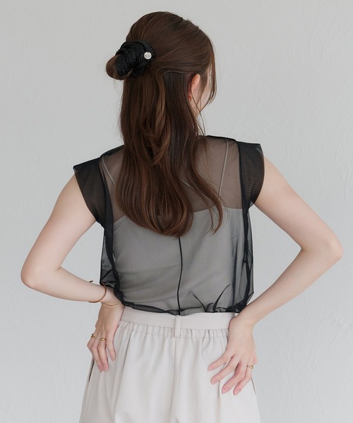 raffime(ラフィミー)の「【Raffime】アソートシアーノースリーブトップス(シャツ/ブラウス・レディース・ホワイト系その他/モカ/ミント/グリーン系その他/アイボリー/ブラウン系その他/ブラック・フリー)」の15枚目の写真