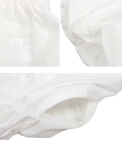 Petitle（プチレ）の「[ 低身長向けサイズ ] ラウンド切り替えバルーンスカート（スカート・レディース・ブラック/オフホワイト・PM）」の6枚目の写真