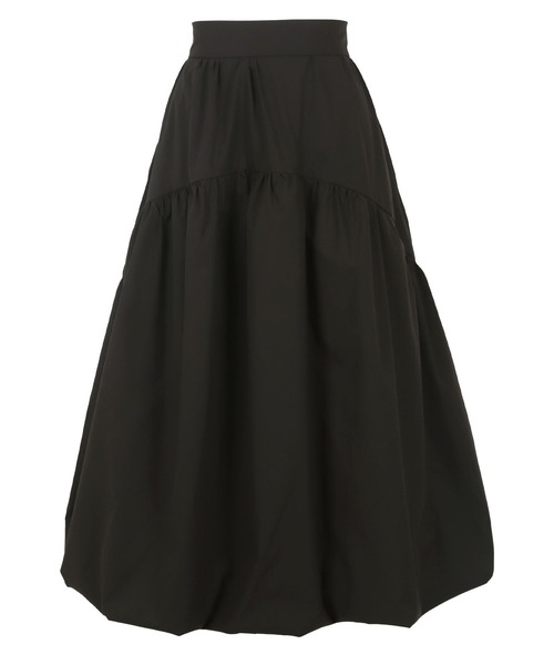 Petitle（プチレ）の「[ 低身長向けサイズ ] ラウンド切り替えバルーンスカート（スカート・レディース・ブラック/オフホワイト・PM）」の3枚目の写真