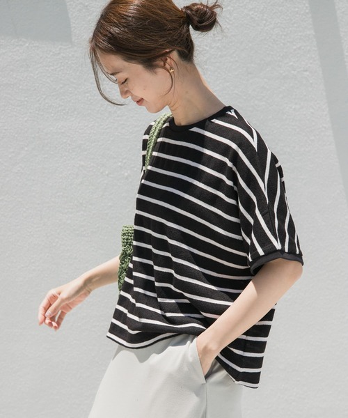 URBAN RESEARCH DOORS（アーバンリサーチドアーズ）の「ブークレボーダープルオーバー（Tシャツ/カットソー・レディース・ブルー系その他/ブラック系その他/ホワイト系その他・MEDIUM）」の2枚目の写真