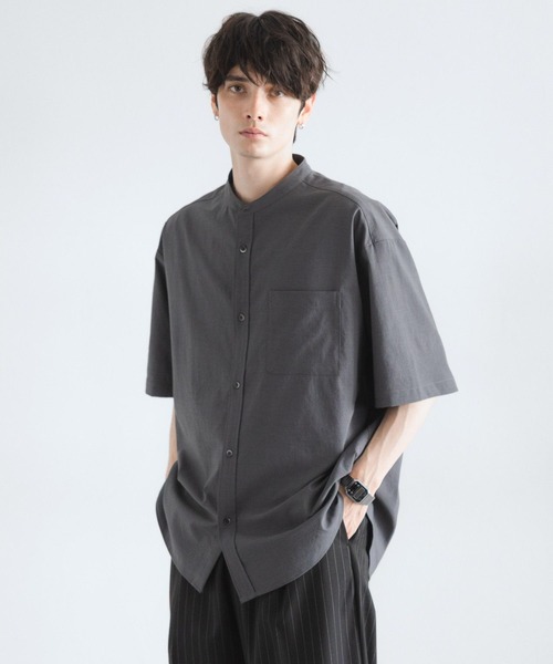 RAGEBLUE(レイジブルー)の「<接触冷感>オーバーサイズ/バンドカラーシャツ(シャツ/ブラウス・メンズ・ネイビー/グレー・MEDIUM/LARGE)」の20枚目の写真