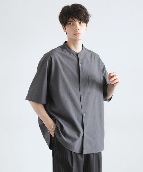 RAGEBLUE(レイジブルー)の「<接触冷感>オーバーサイズ/バンドカラーシャツ(シャツ/ブラウス・メンズ・ネイビー/グレー・MEDIUM/LARGE)」の19枚目の写真