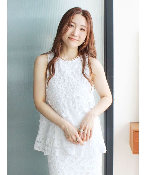 Ungrid(アングリッド)の「バテンレーストップス(シャツ/ブラウス・レディース・オフホワイト/ブラック・FREE)」の7枚目の写真