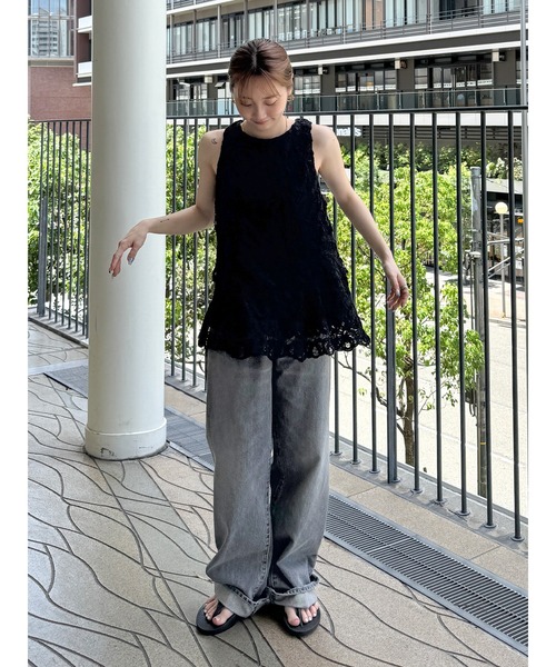 Ungrid(アングリッド)の「バテンレーストップス(シャツ/ブラウス・レディース・オフホワイト/ブラック・FREE)」の13枚目の写真