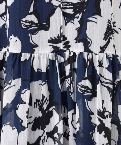 MK MICHEL KLEIN（エムケーミッシェルクラン）の「花柄ティアードワンピース/洗える（ワンピース・レディース・ブラウン/ネイビー・38）」の19枚目の写真