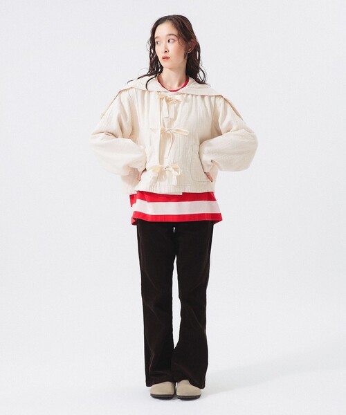 BEAMS BOY（ビームスボーイ）の「【2/5再値下げ】コード フレア パンツ（その他パンツ・レディース・ダークブラウン/ブラック・1/0/2）」の14枚目の写真