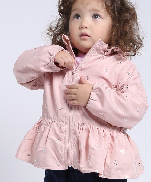 セール】グラデーション/さくらんぼ総柄 ジャケット （裏地フリース