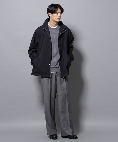 新品 Russeluno 2WAY フリースブルゾン (4/M)　Ⓗ ブラック 【撥水】ブルゾン ナイロン ワッシャーブルゾン 無地