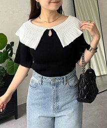 prose verse | 襟付きフロントパールニット(ニット/セーター)