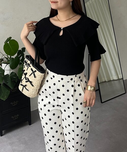 prose verse(プロズヴェール)の「襟付きフロントパールニット(ニット/セーター・レディース・ブラック系その他/ブラック系その他2/ブラック・MEDIUM)」の12枚目の写真