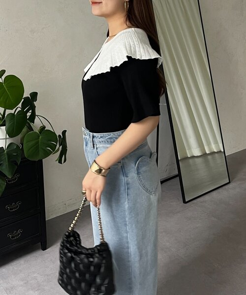 prose verse(プロズヴェール)の「襟付きフロントパールニット(ニット/セーター・レディース・ブラック系その他/ブラック系その他2/ブラック・MEDIUM)」の20枚目の写真