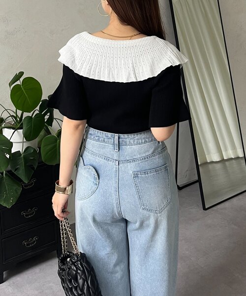 prose verse(プロズヴェール)の「襟付きフロントパールニット(ニット/セーター・レディース・ブラック系その他/ブラック系その他2/ブラック・MEDIUM)」の21枚目の写真