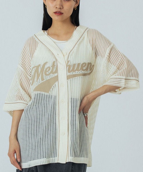 ROSE BUD(ローズバッド)の「BASEBALL S/S SHIRT(シャツ/ブラウス・レディース・オフホワイト/ネイビー・ONE SIZE)」の2枚目の写真