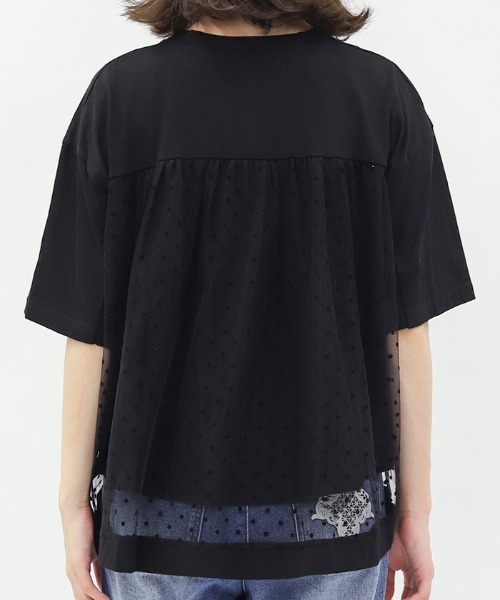 tシャツ 「洗える」ドットチュールプルオーバー レディース ドットチュールプルオーバー（Tシャツ/カットソー）｜axes femme