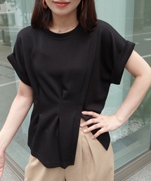 CORNERS | タック入りフレンチスリーブスリットTシャツ(Tシャツ/カットソー)